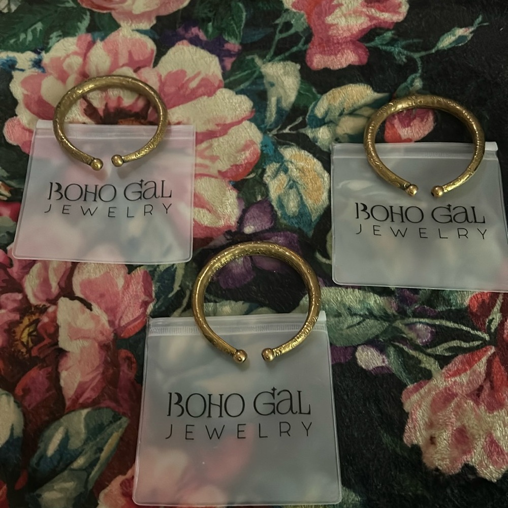 Vintage brass cuffs from BOHO Gal Jewelry